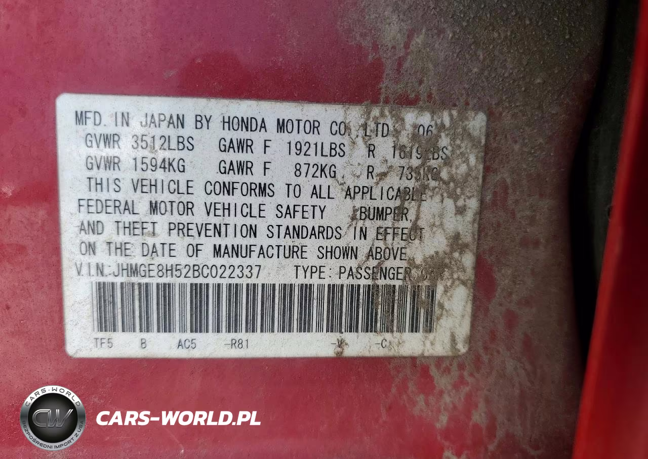 2011 Honda Fit Sport VIN:JHMGE8H52BC022337 - 12