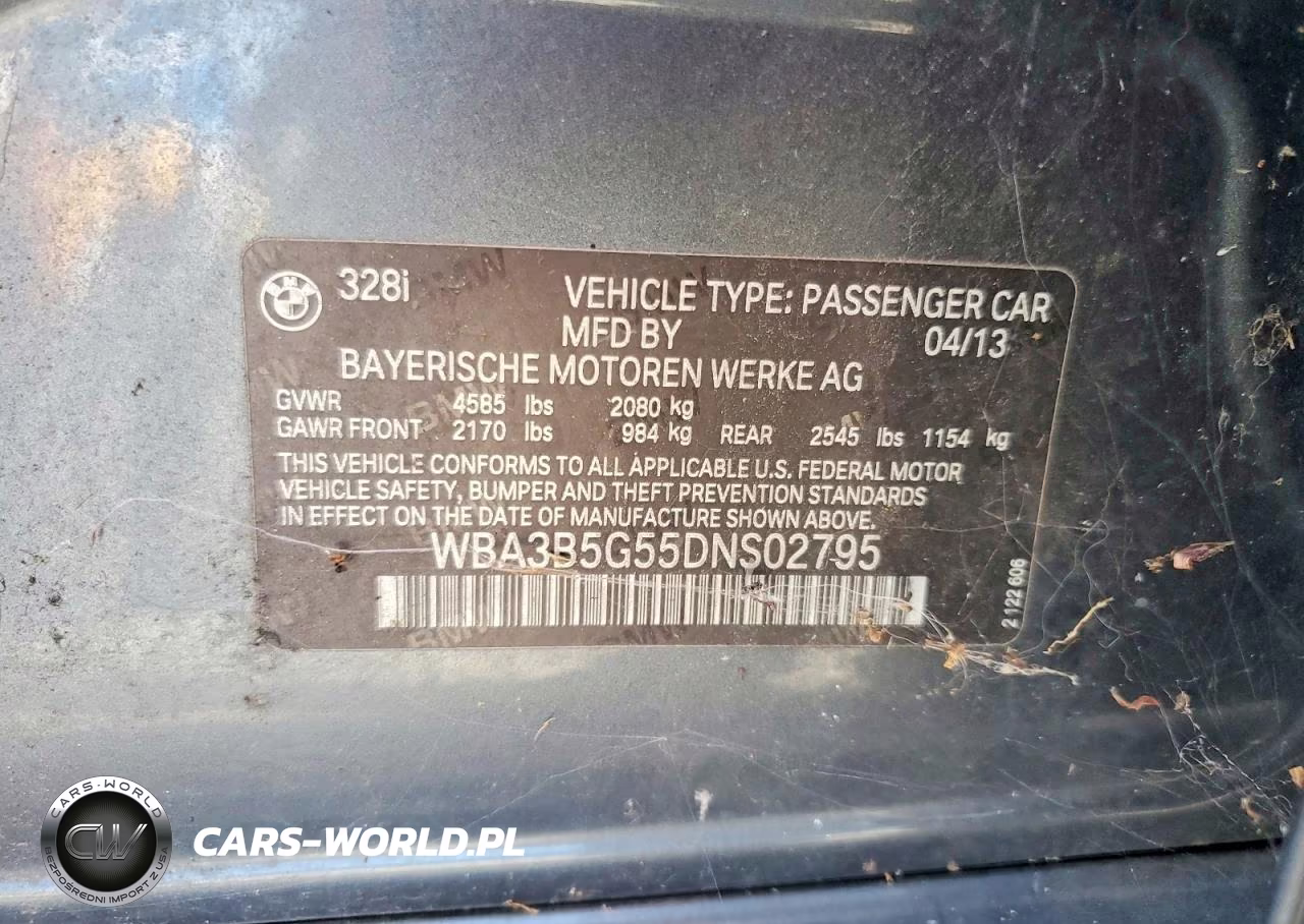 2013 BMW 328 Xi Sulev VIN:WBA3B5G55DNS02795 - 13