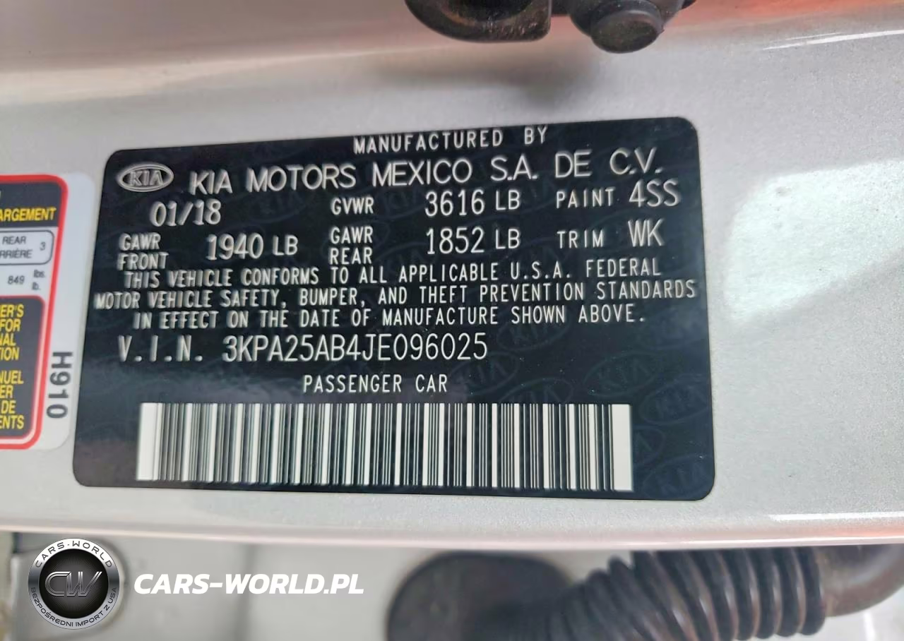 2018 Kia Rio 5-Door Lx VIN:3KPA25AB4JE096025 - 12
