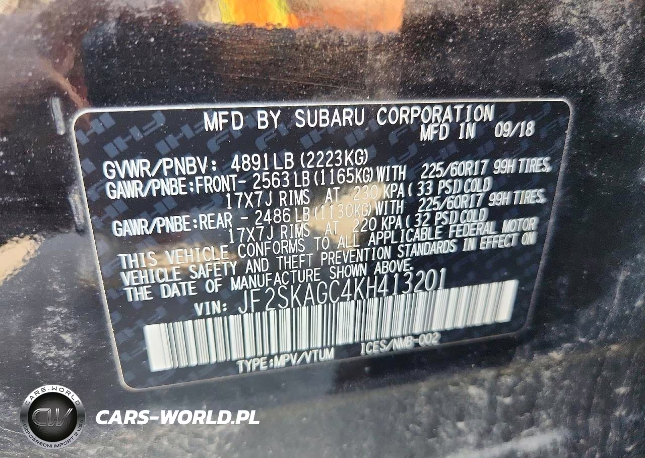 2019 Subaru Forester Premium VIN:JF2SKAGC4KH413201 - 13