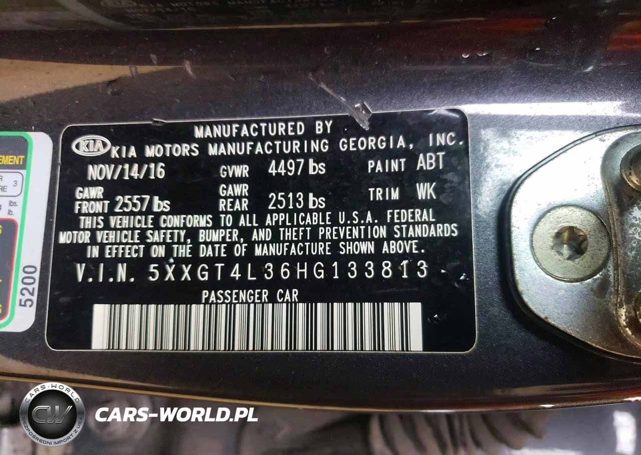 2017 KIA OPTIMA LX VIN:5XXGT4L36HG133813 - 12