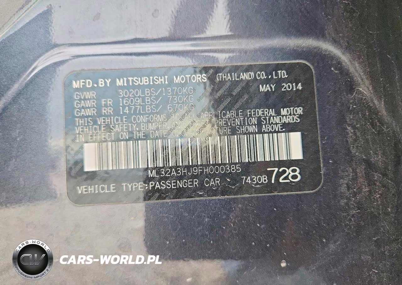 2015 Mitsubishi Mirage De VIN:ML32A3HJ9FH000385 - 12