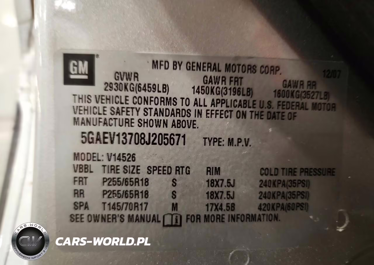 2008 Buick Enclave Cx VIN:5GAEV13708J205671 - 13