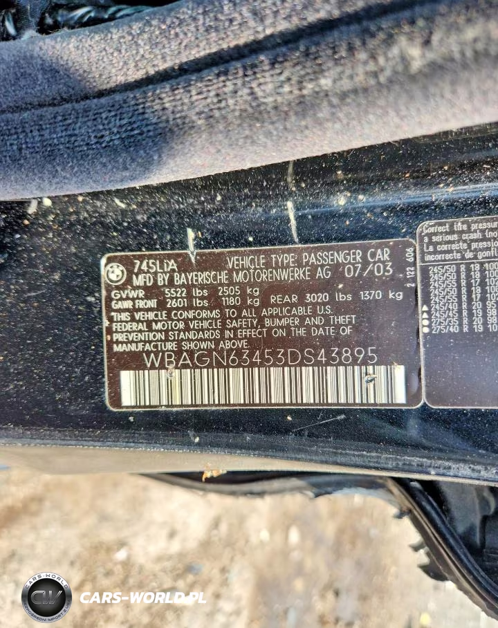 2003 BMW 745 Li VIN:WBAGN63453DS43895 - 12