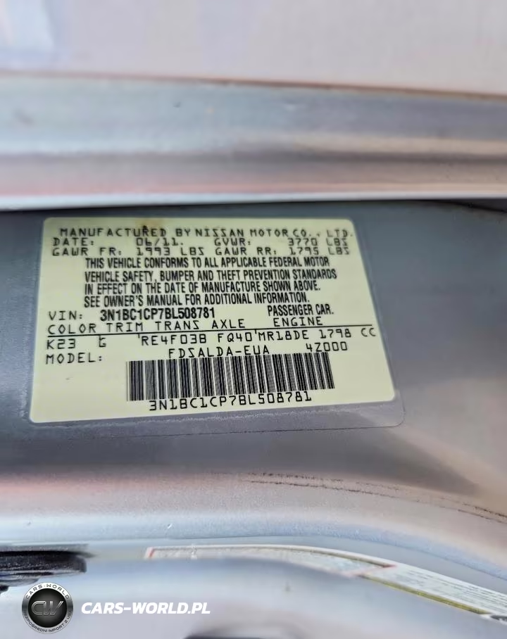 2011 Nissan Versa 1.8 S VIN:3N1BC1CP7BL508781 - 12
