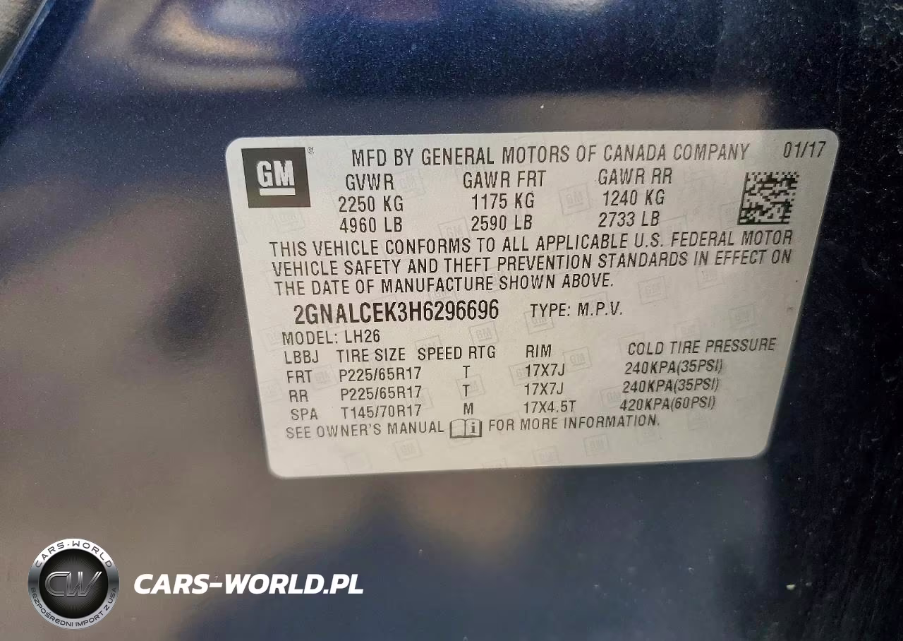 2017 Chevrolet Equinox Lt VIN:2GNALCEK3H6296696 - 13