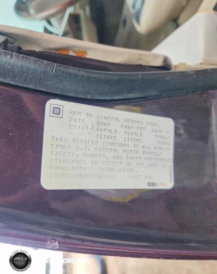 1992 Cadillac Deville VIN:1G6CD53B7P4272241 - 12