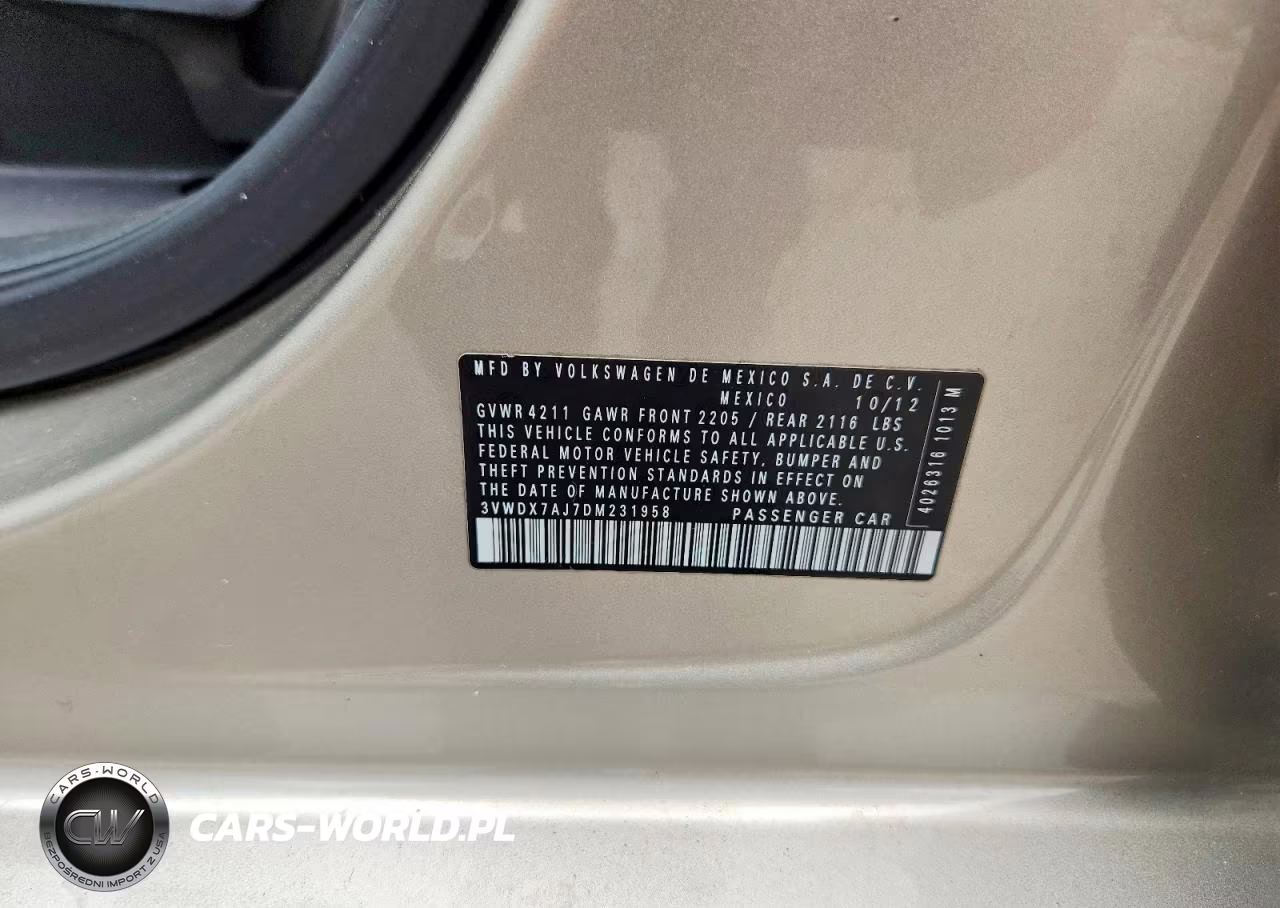 2013 Volkswagen Jetta Se VIN:3VWDX7AJ7DM231958 - 12