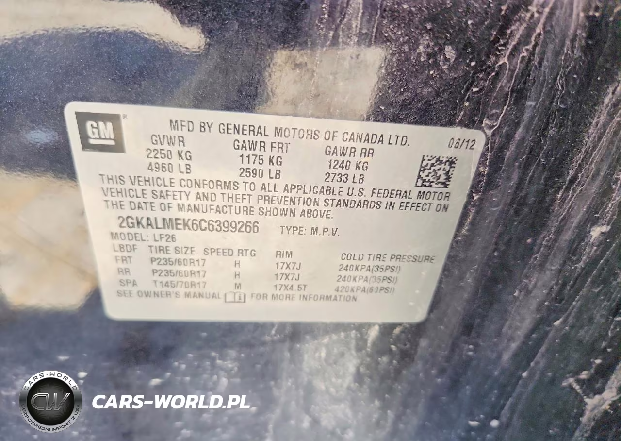 2012 GMC Terrain Sle VIN:2GKALMEK6C6399266 - 13