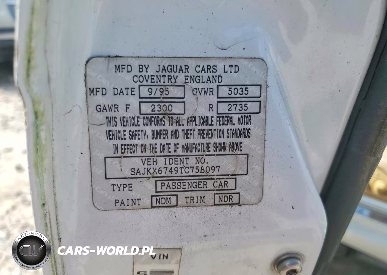1996 Jaguar Vandenplas VIN:SAJKX6749TC758097 - 12