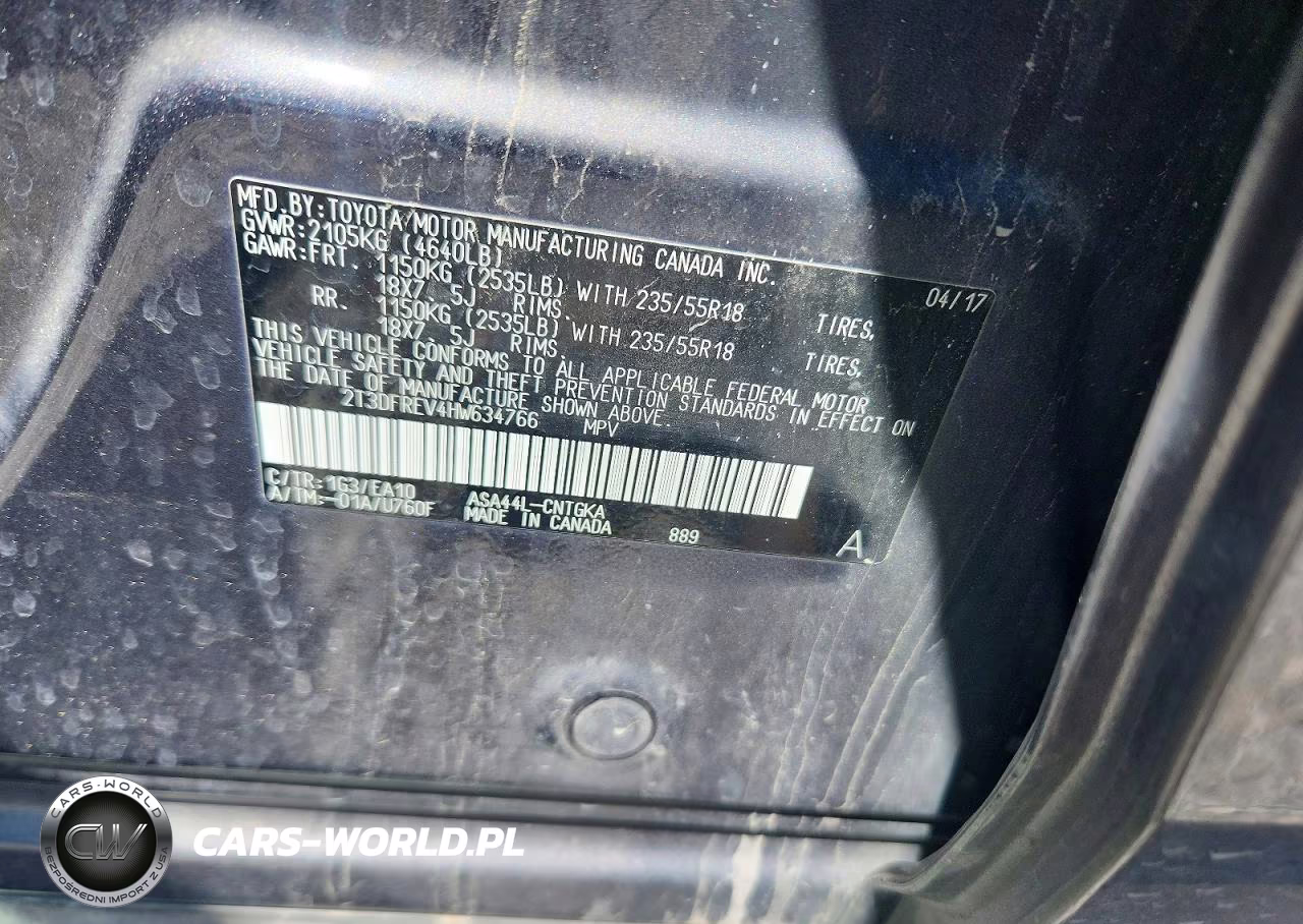 2017 Toyota Rav4 Limited VIN:2T3DFREV4HW634766 - 13