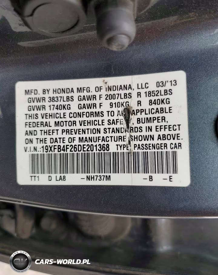 2013 Honda Civic Hybrid VIN:19XFB4F26DE201368 - 13