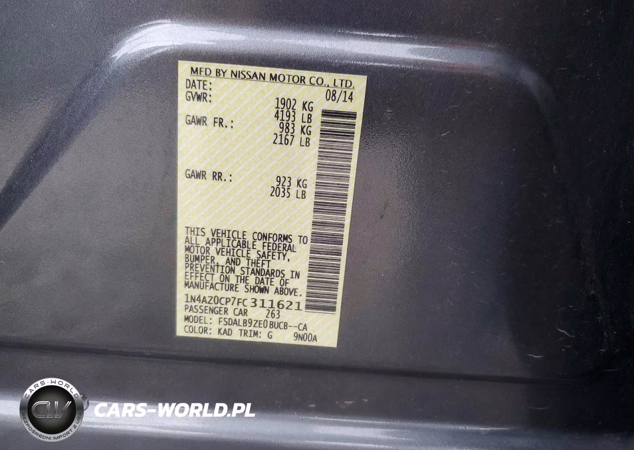 2015 Nissan Leaf S VIN:1N4AZ0CP7FC311621 - 12