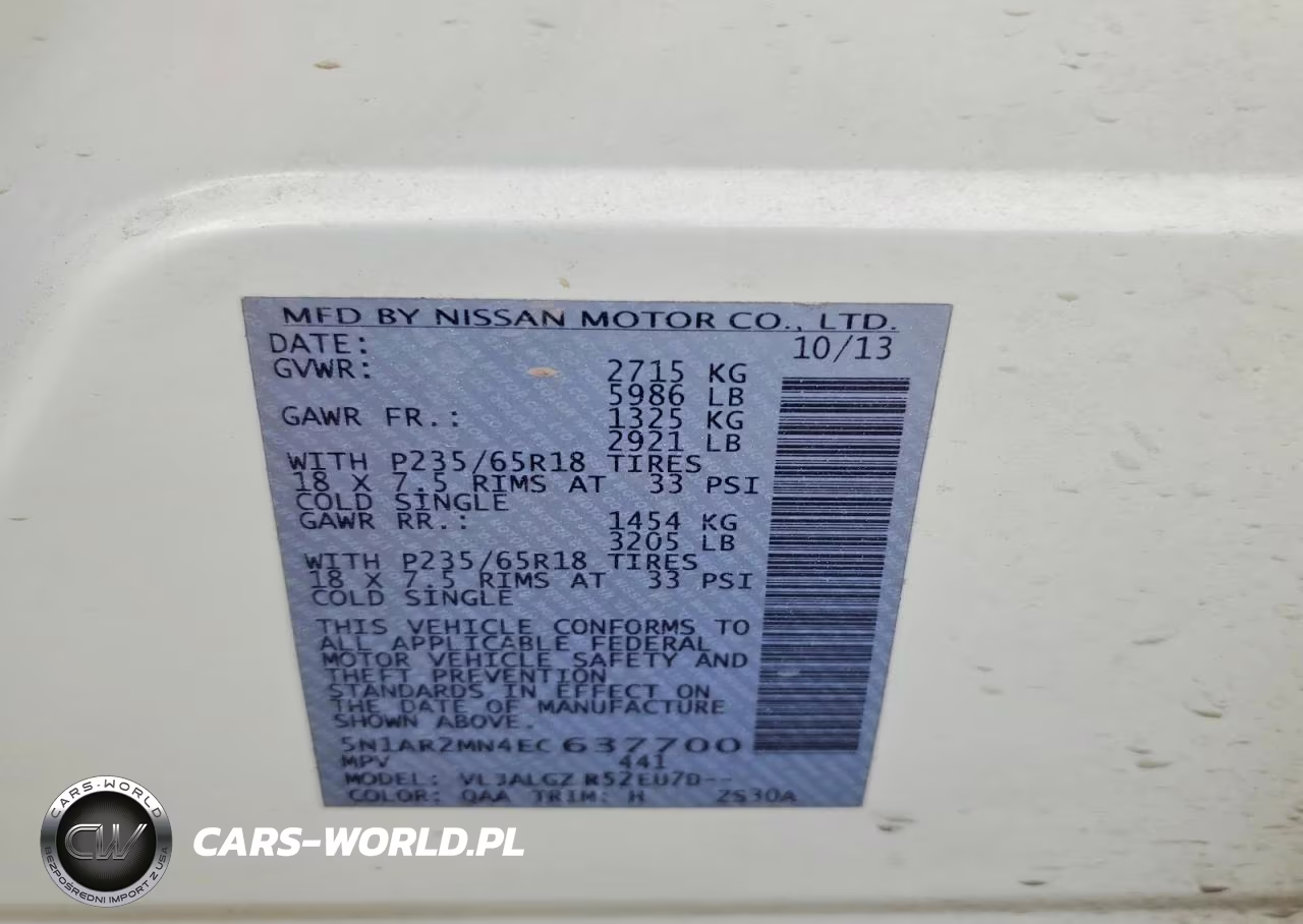 2014 Nissan Pathfinder Sl VIN:5N1AR2MN4EC637700 - 13