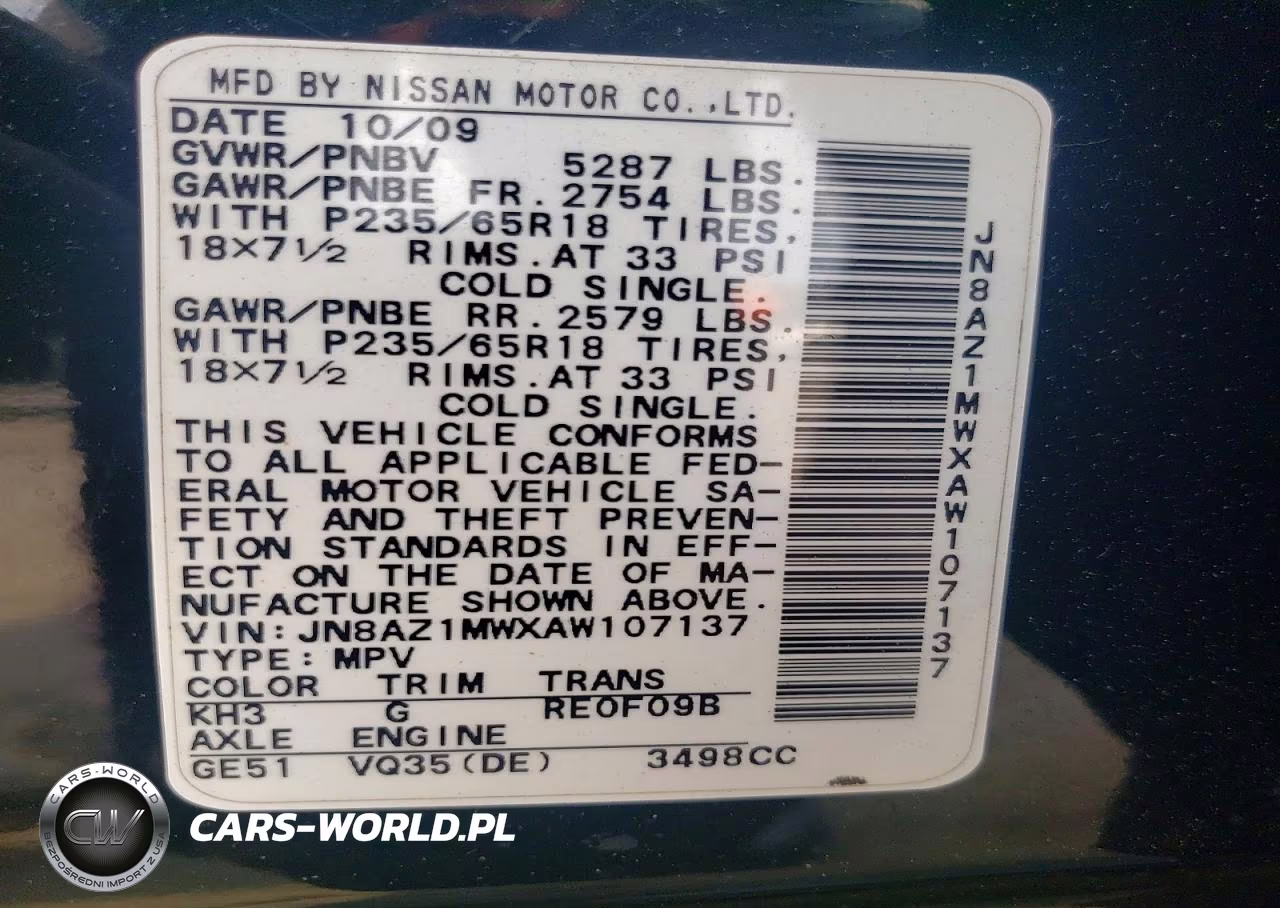 2010 Nissan Murano S VIN:JN8AZ1MWXAW107137 - 14