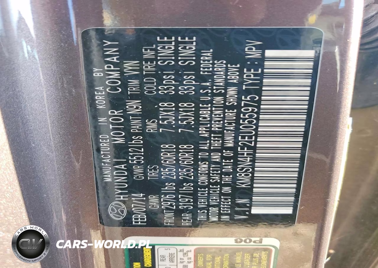 2014 Hyundai Santa Fe Gls VIN:KM8SN4HF2EU055975 - 13