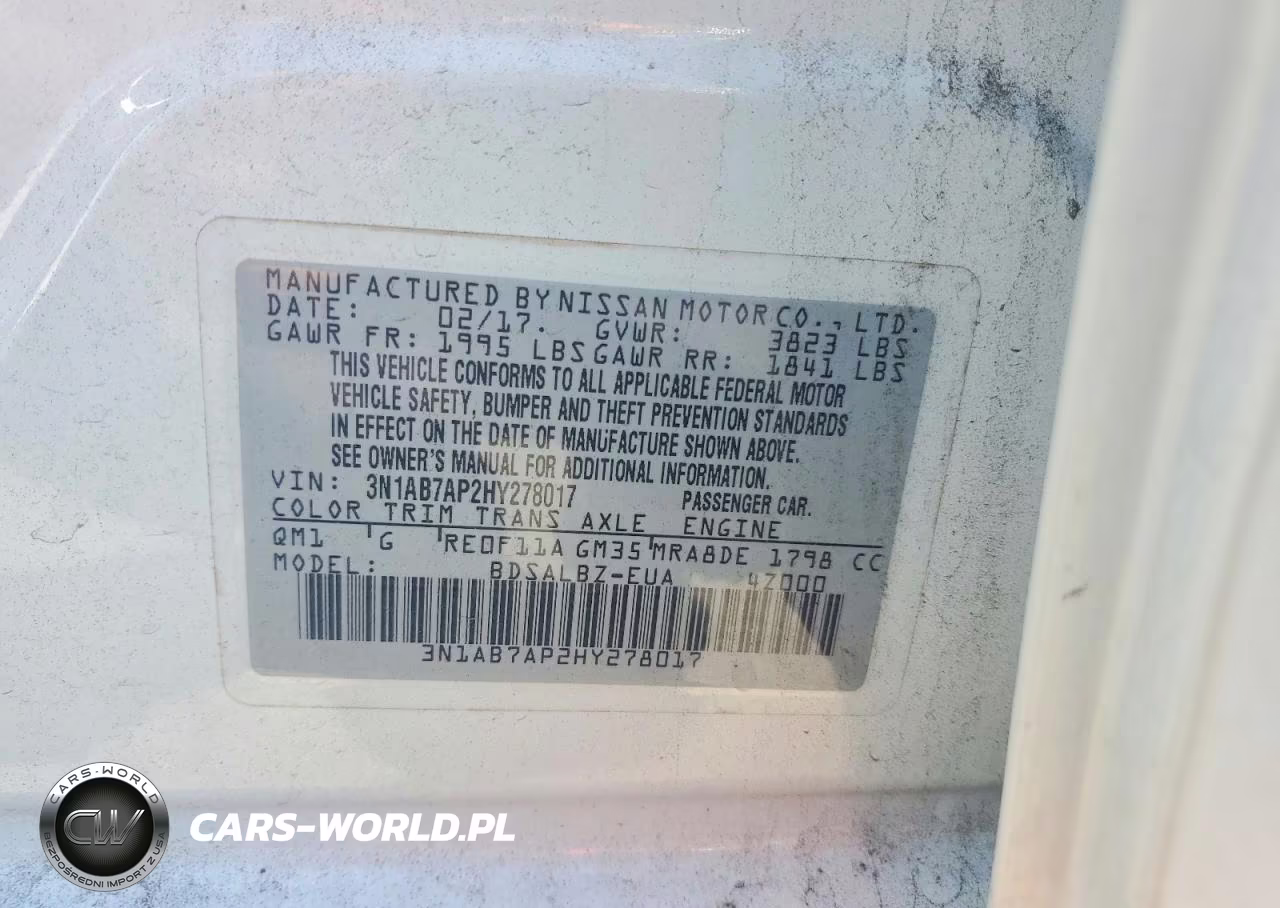 2017 Nissan Sentra S VIN:3N1AB7AP2HY278017 - 12