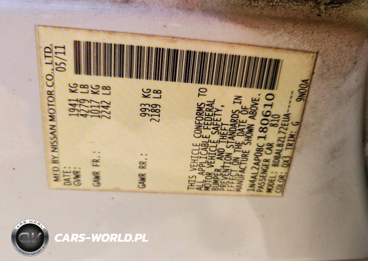 2011 Nissan Altima 2.5 VIN:1N4AL2AP0BC180610 - 12