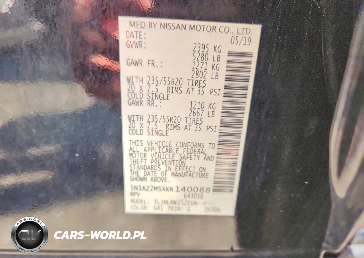 2019 Nissan Murano Sl VIN:5N1AZ2MSXKN140088 - 14