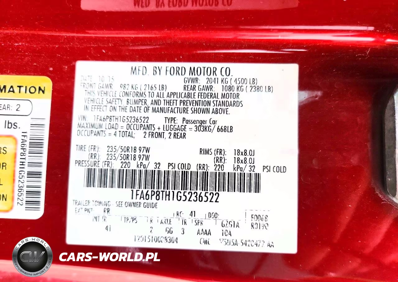 2016 Ford Mustang VIN:1FA6P8TH1G5236522 - 12