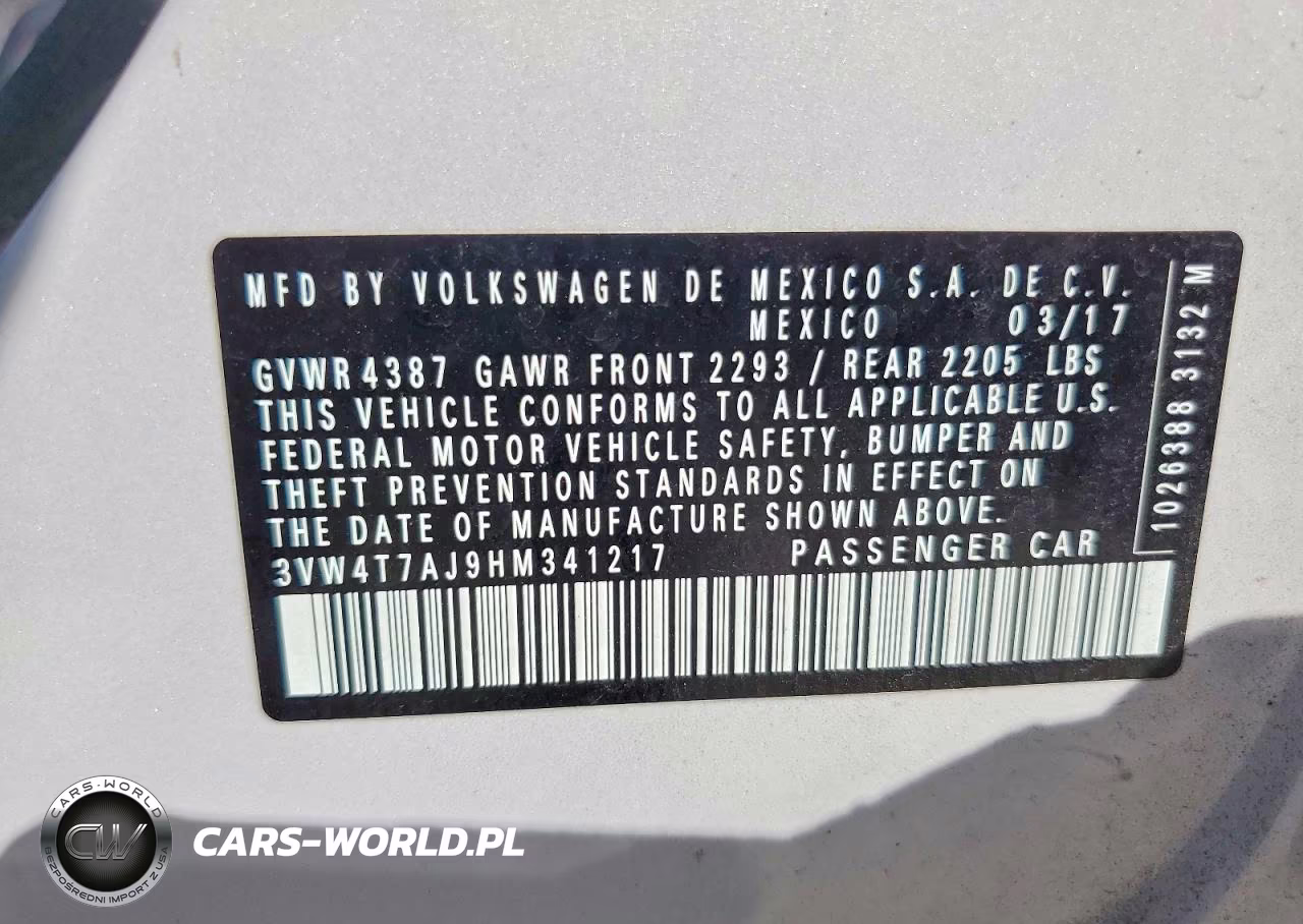 2017 Volkswagen Jetta Gli VIN:3VW4T7AJ9HM341217 - 12