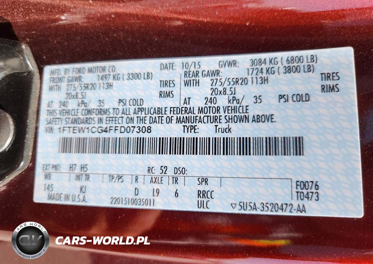 2015 Ford F150 Supercrew VIN:1FTEW1CG4FFD07308 - 12