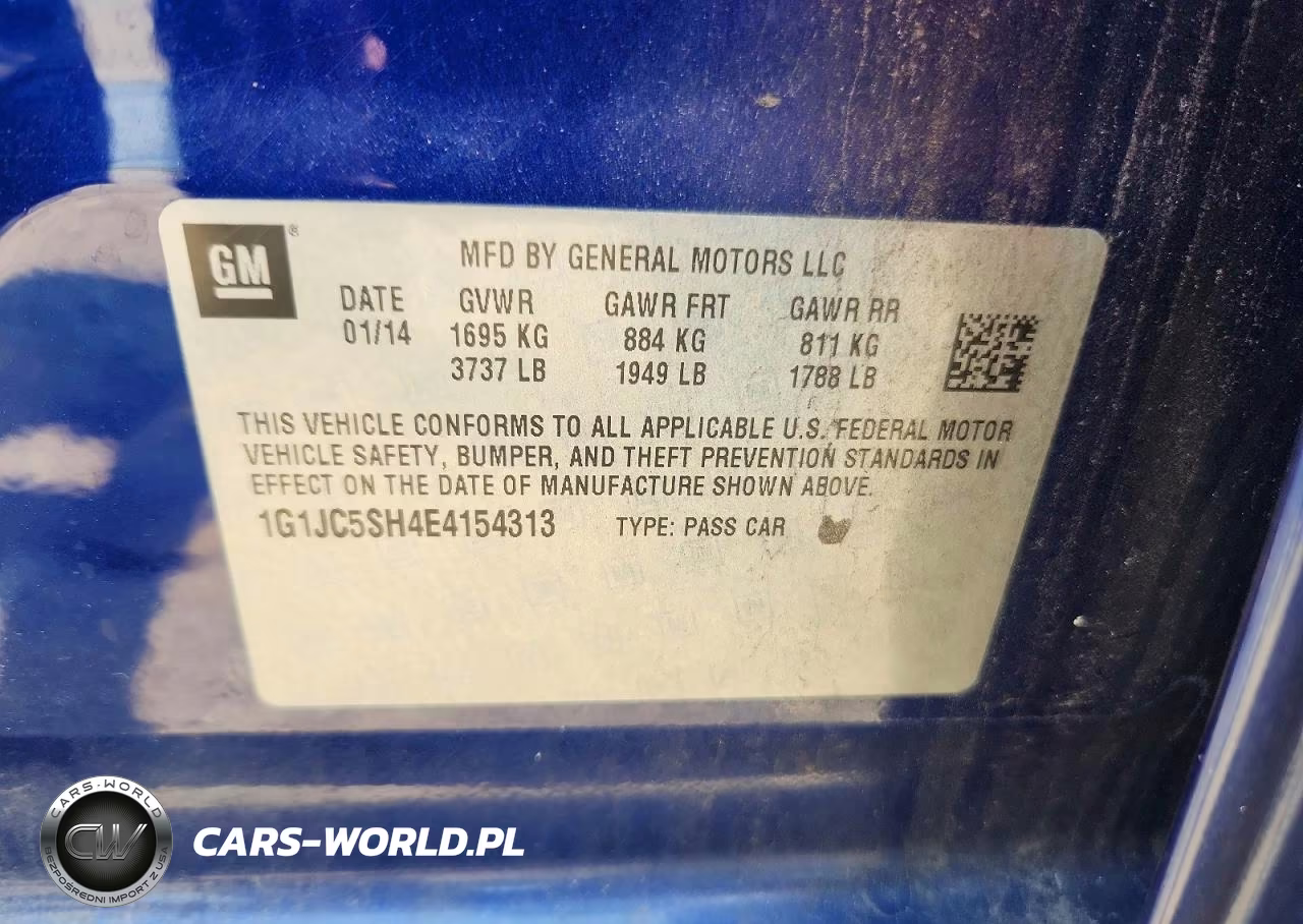 2014 Chevrolet Sonic Lt VIN:1G1JC5SH4E4154313 - 12