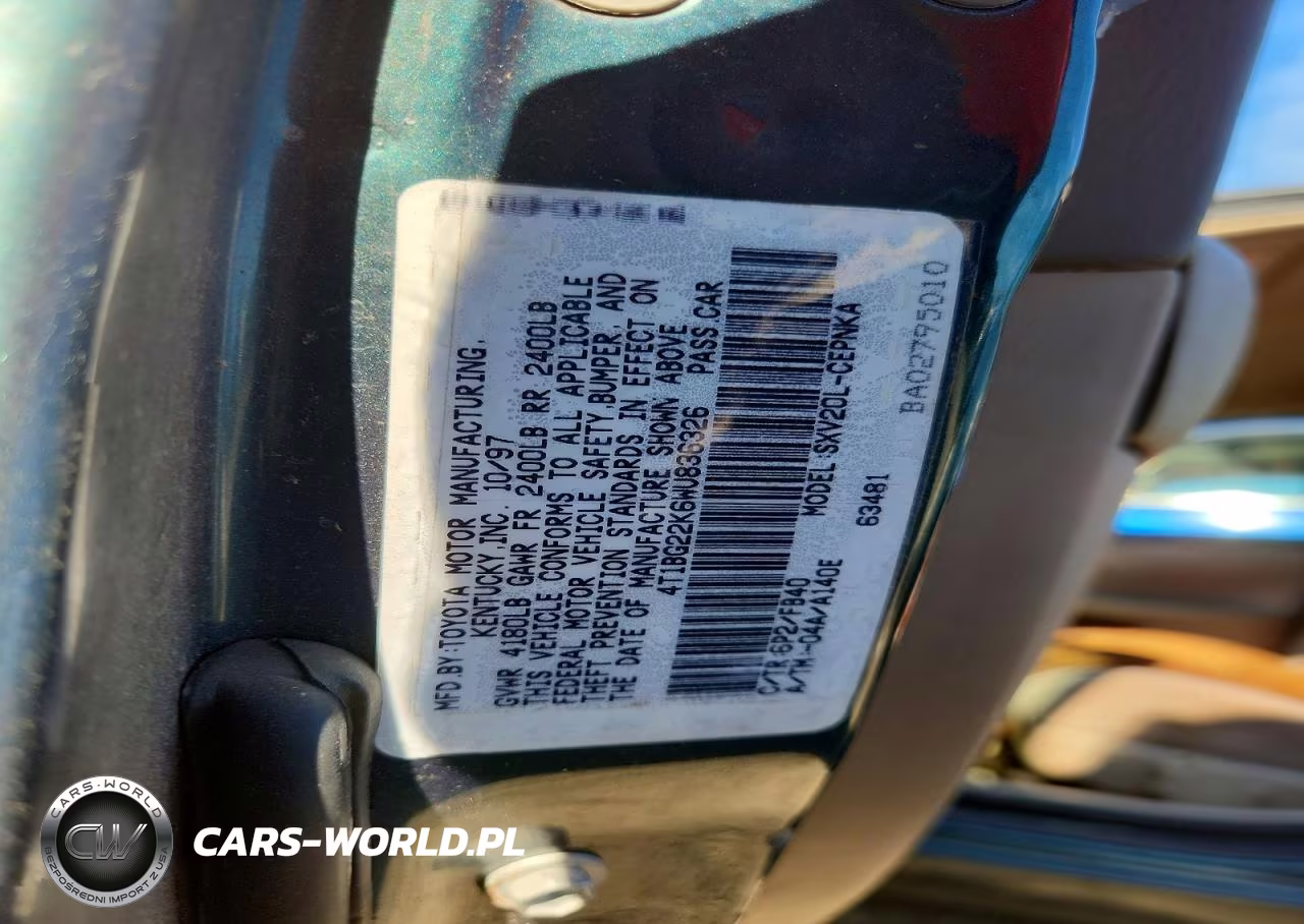 1998 Toyota Camry Le VIN:4T1BG22K6WU836326 - 12