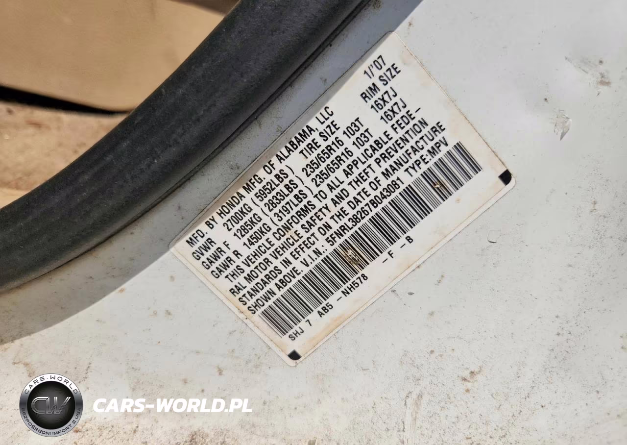 2007 Honda Odyssey Lx VIN:5FNRL38267B043081 - 13