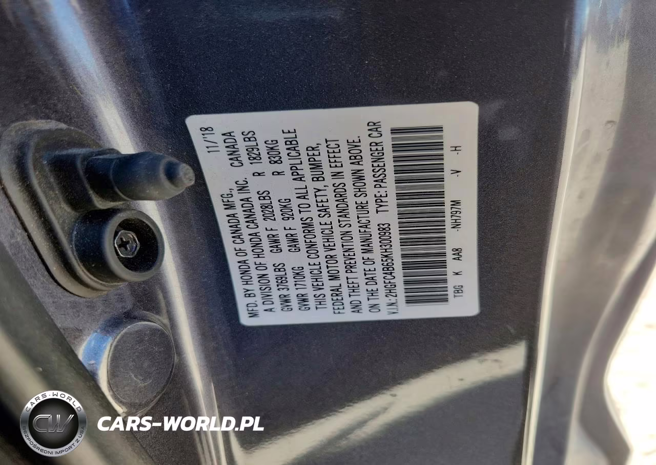 2019 Honda Civic Lx VIN:2HGFC4B65KH300983 - 13