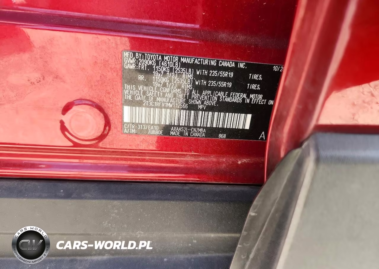 2021 Toyota Rav4 Xle Premium VIN:2T3C1RFV1MW112566 - 12