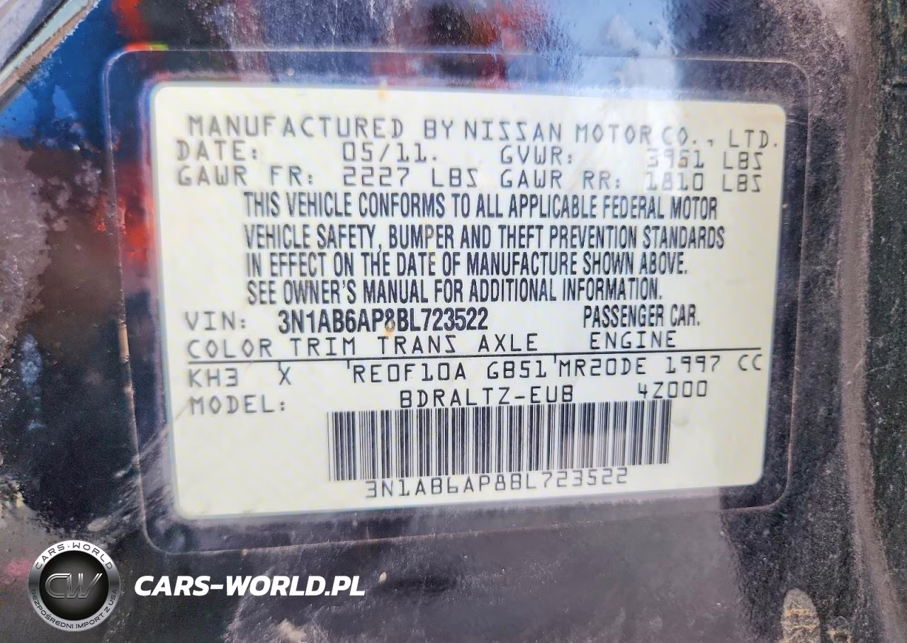 2011 Nissan Sentra 2.0 VIN:3N1AB6AP8BL723522 - 13