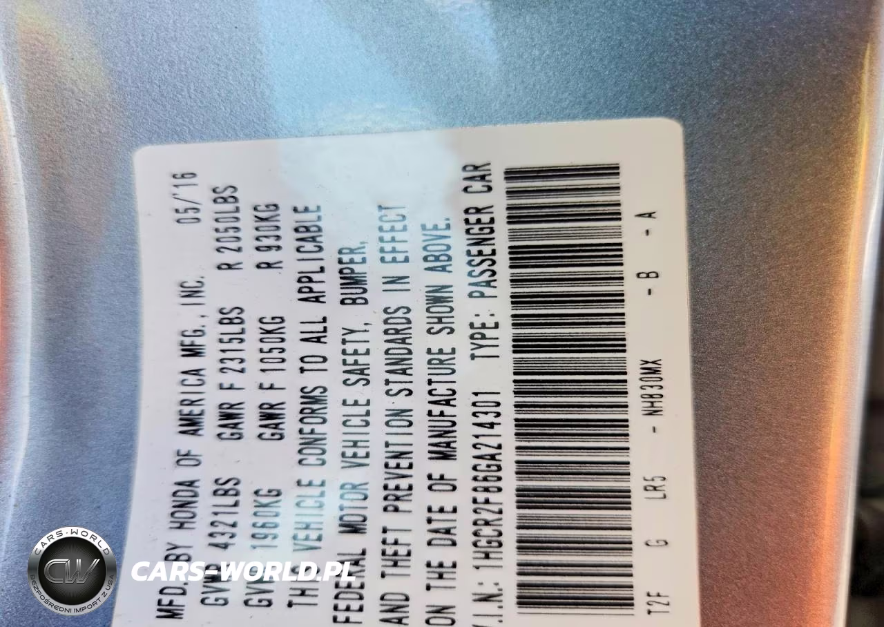 2016 Honda Accord Exl VIN:1HGCR2F86GA214301 - 13