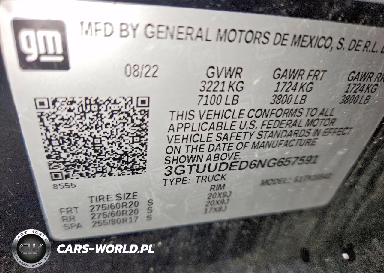 2022 GMC Sierra K1500 Slt VIN:3GTUUDED6NG657591 - 12