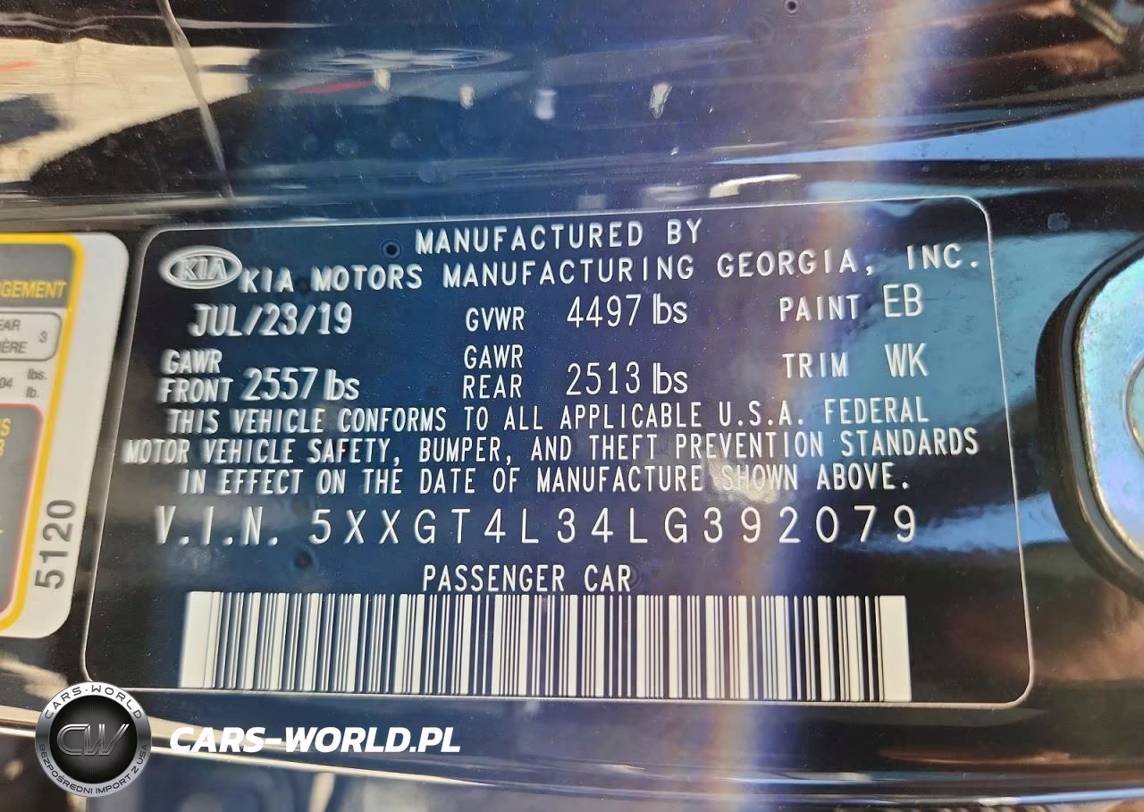 2020 Kia Optima Lx VIN:5XXGT4L34LG392079 - 12