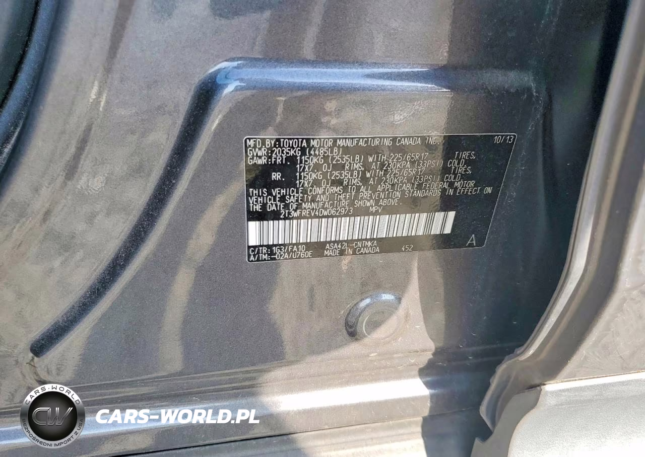 2013 Toyota Rav4 Xle VIN:2T3WFREV4DW062973 - 13