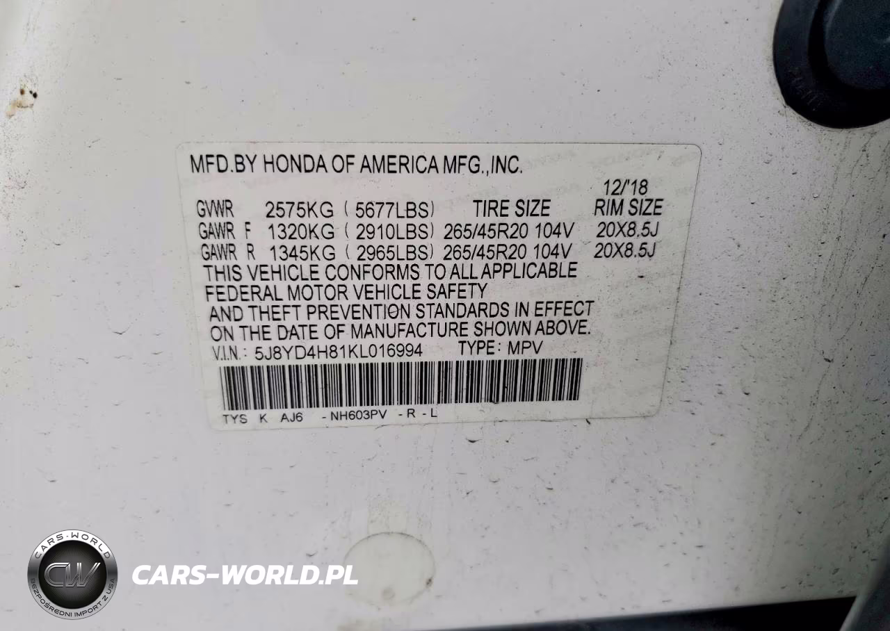 2019 Acura Mdx Advance VIN:5J8YD4H81KL016994 - 13