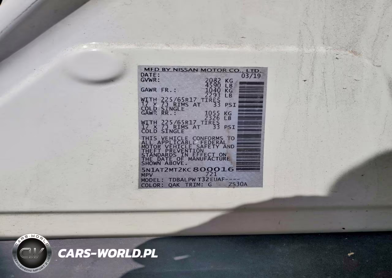 2019 Nissan Rogue S VIN:5N1AT2MT2KC800016 - 13