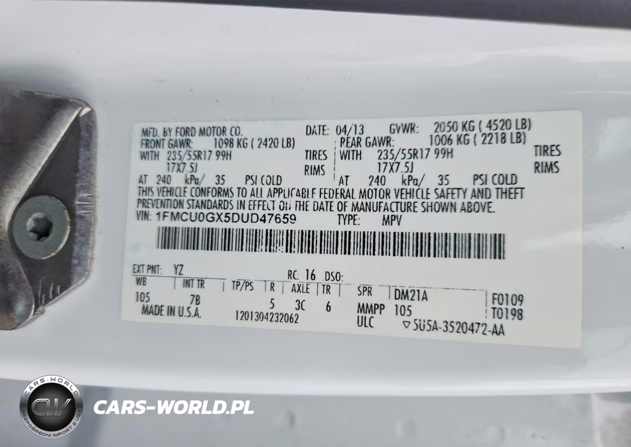 2013 Ford Escape Se VIN:1FMCU0GX5DUD47659 - 13