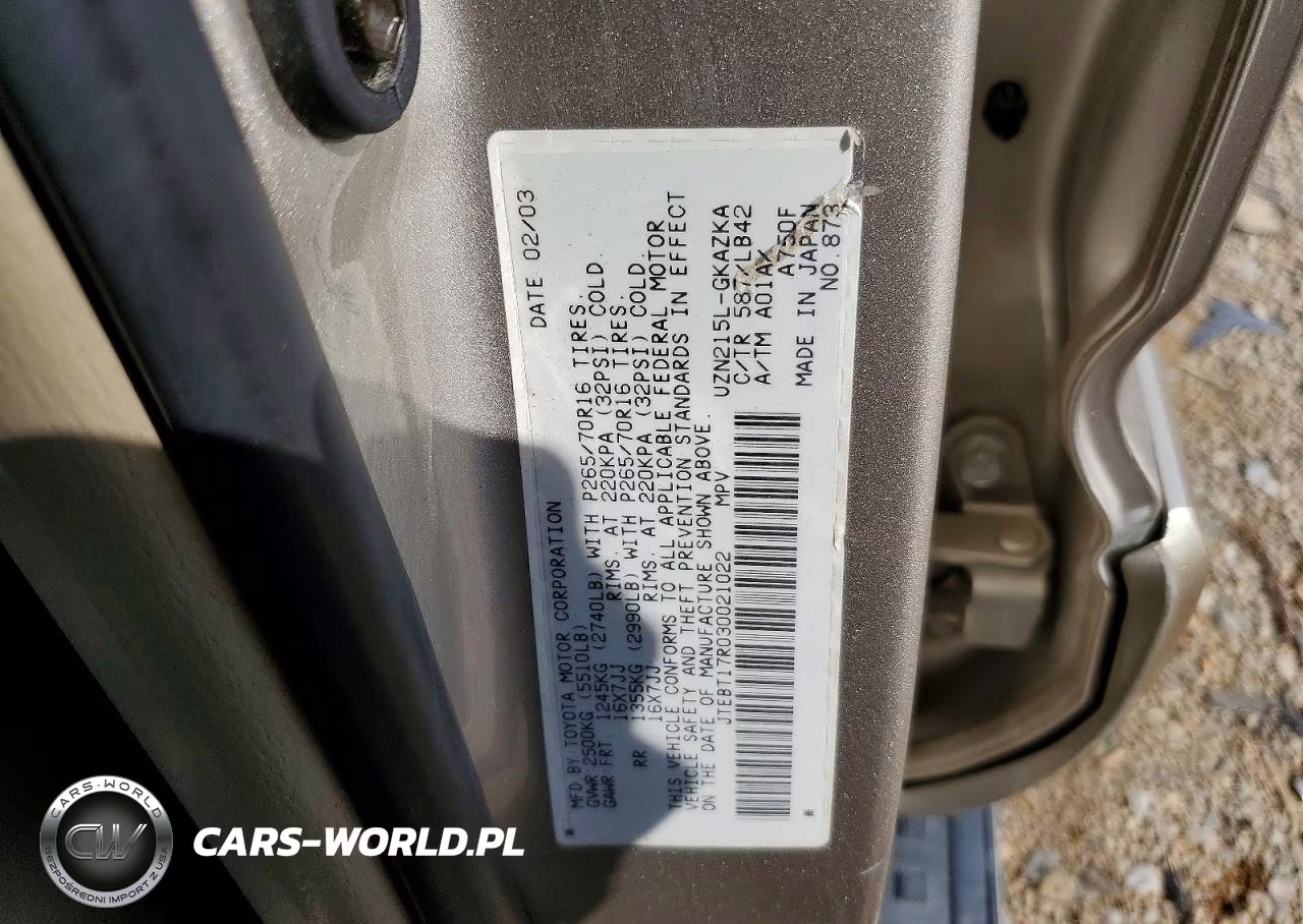 2003 Toyota 4Runner Limited VIN:JTEBT17R030021022 - 13