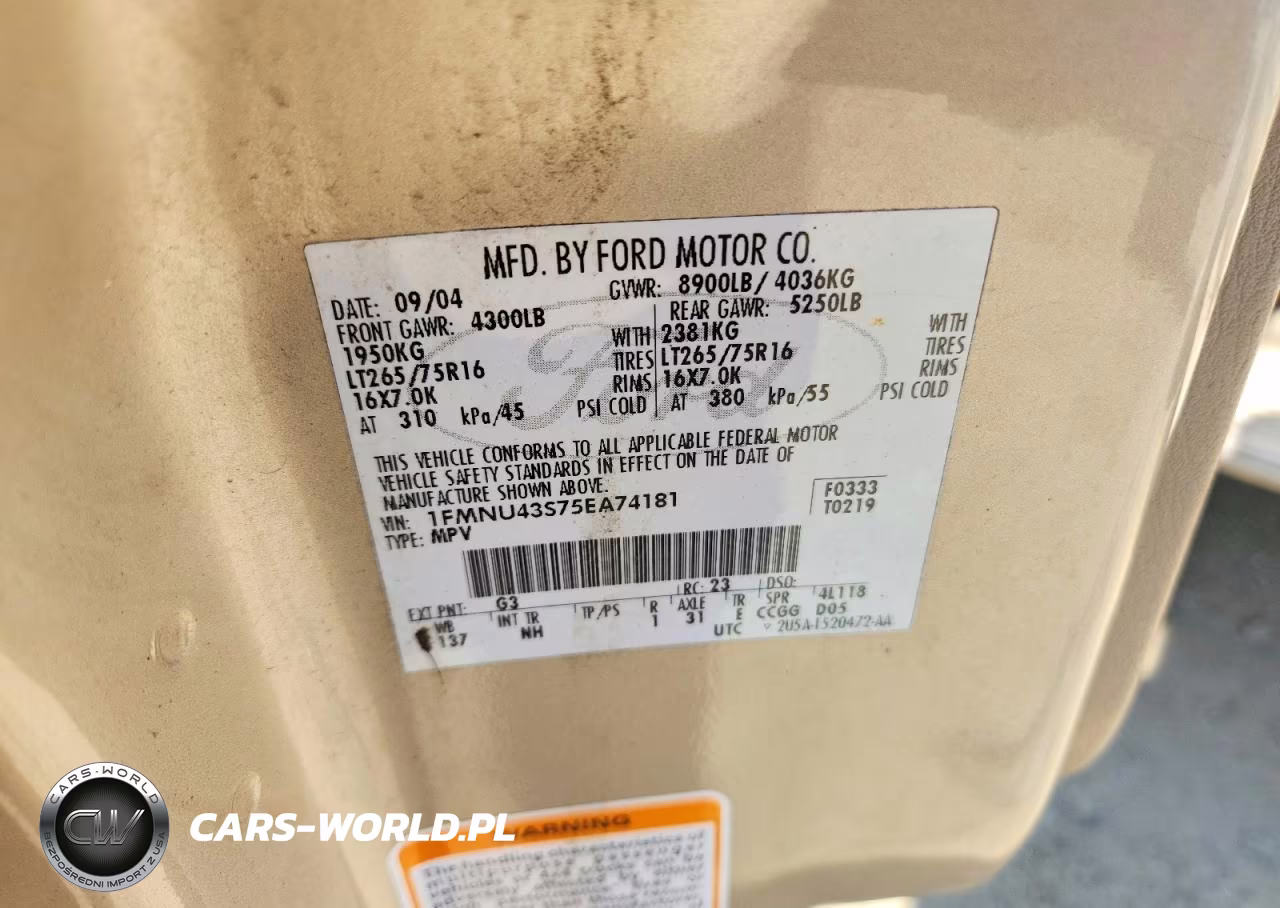 2005 Ford Excursion Limited VIN:1FMNU43S75EA74181 - 13