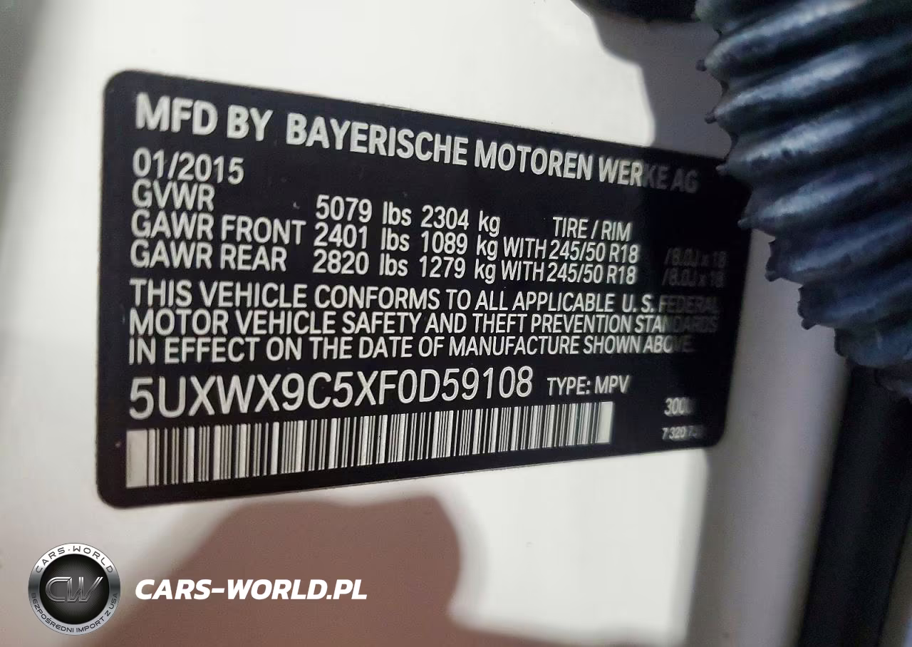 2015 BMW X3 xDrive28I VIN:5UXWX9C5XF0D59108 - 13