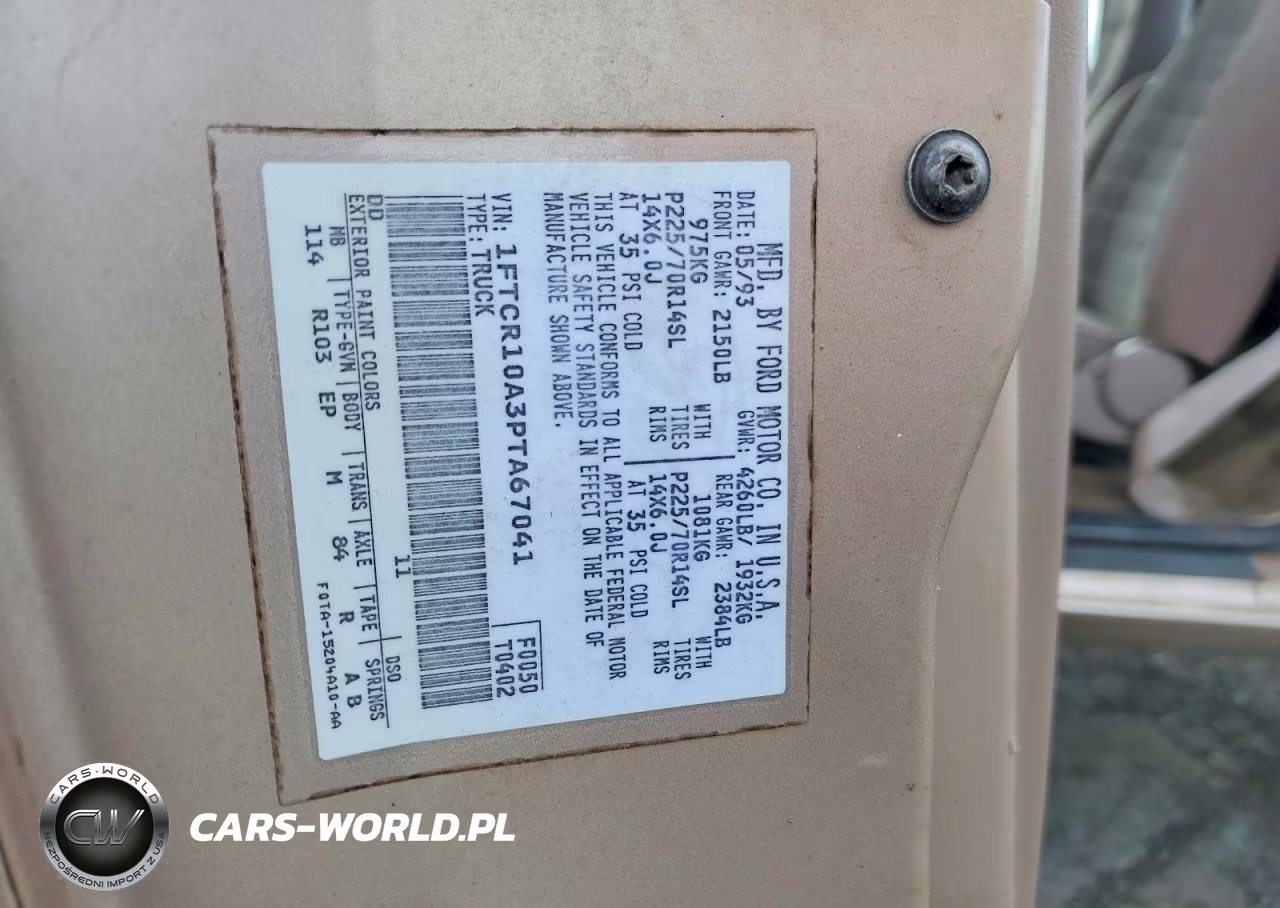 1993 Ford Ranger VIN:1FTCR10A3PTA67041 - 12
