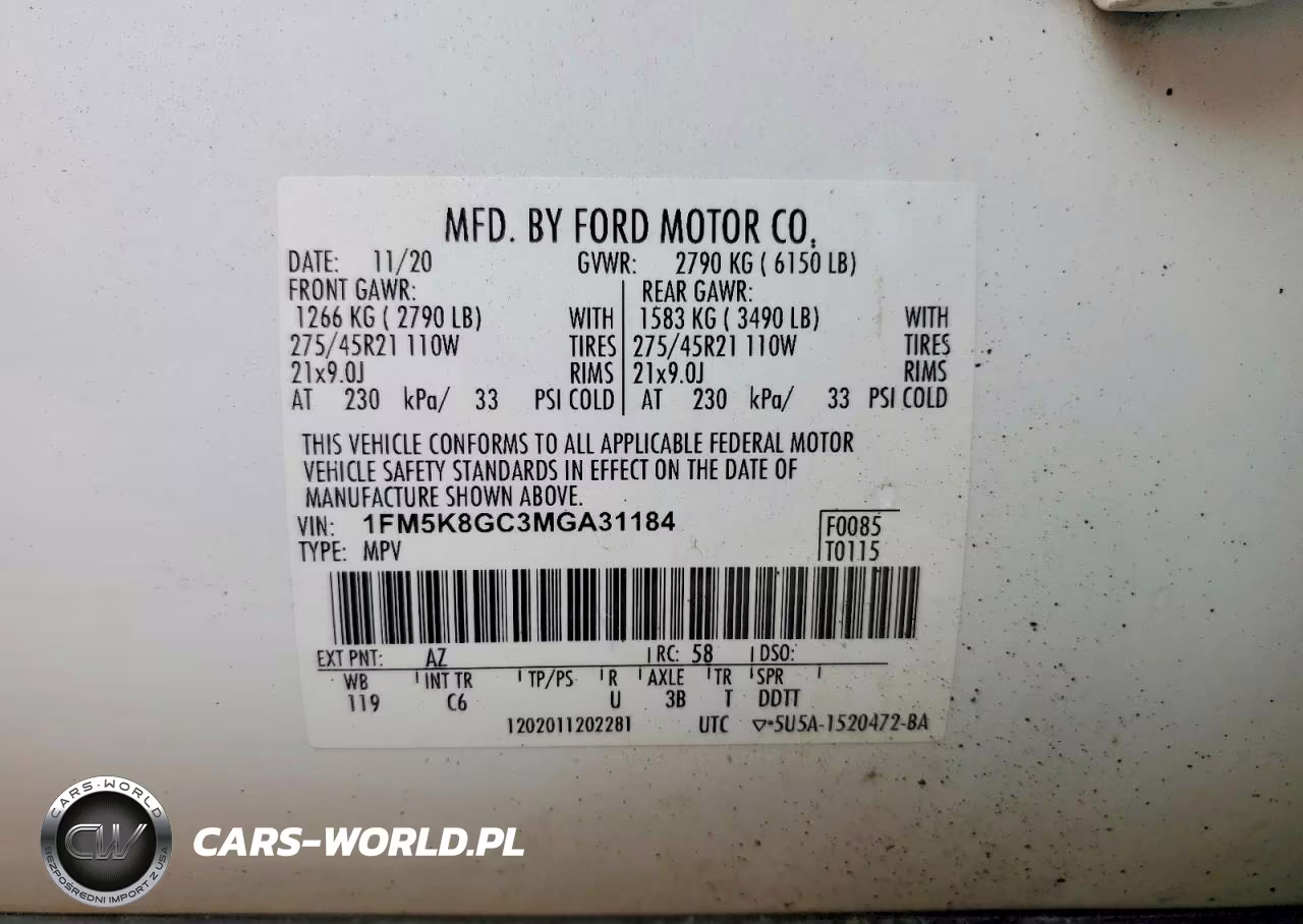 2021 Ford Explorer St VIN:1FM5K8GC3MGA31184 - 13