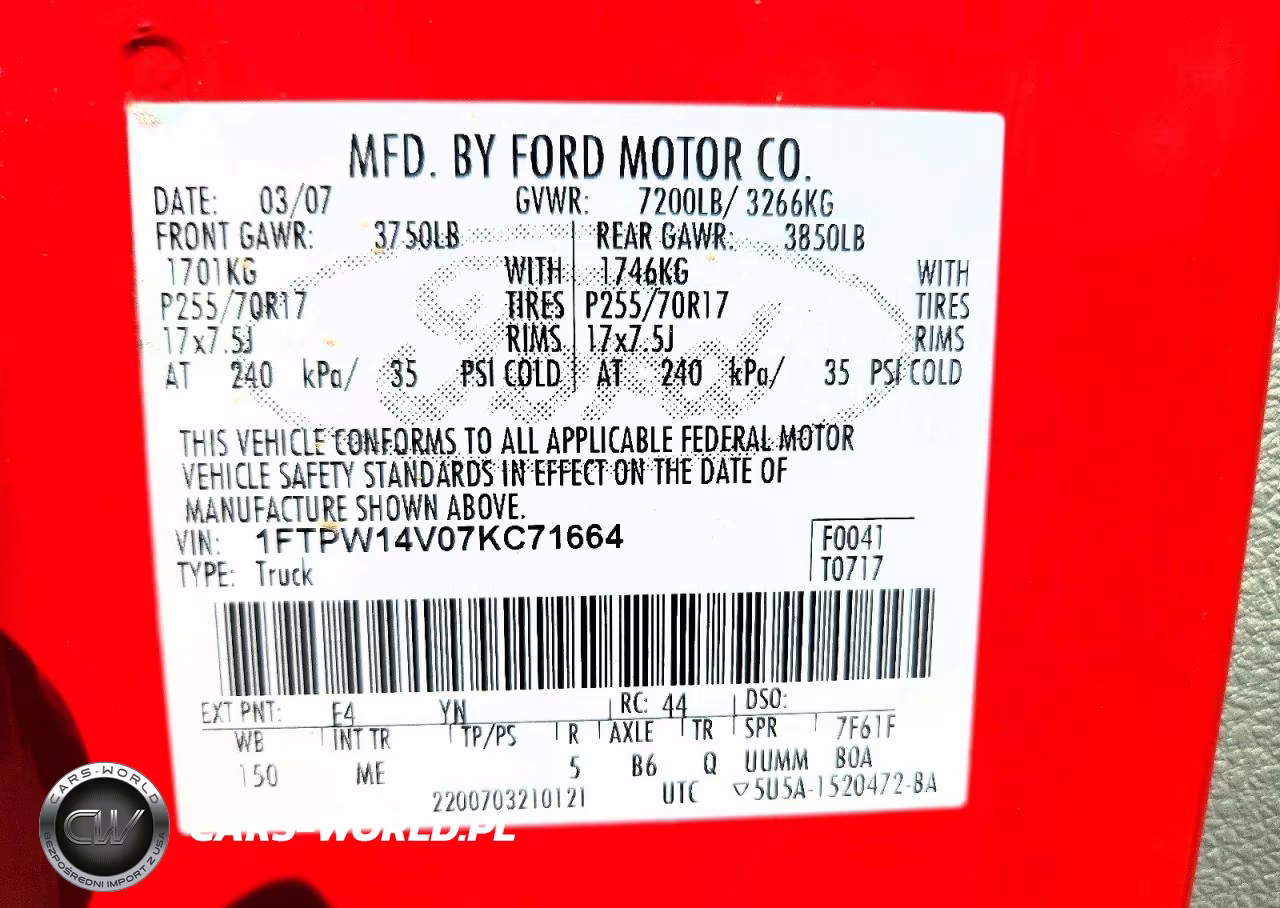 2007 Ford F150 Supercrew VIN:1FTPW14V07KC71664 - 12