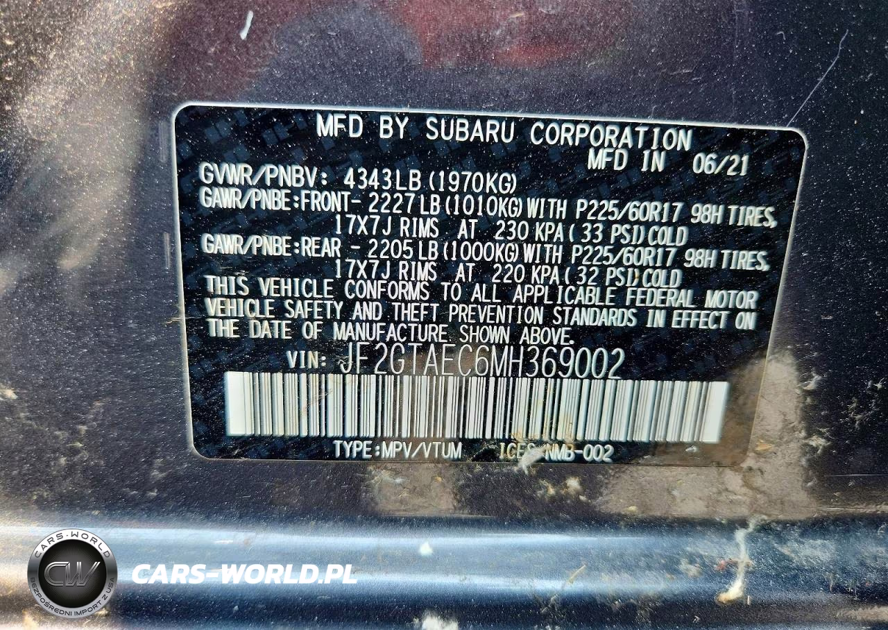 2021 Subaru Crosstrek Premium VIN:JF2GTAEC6MH369002 - 13