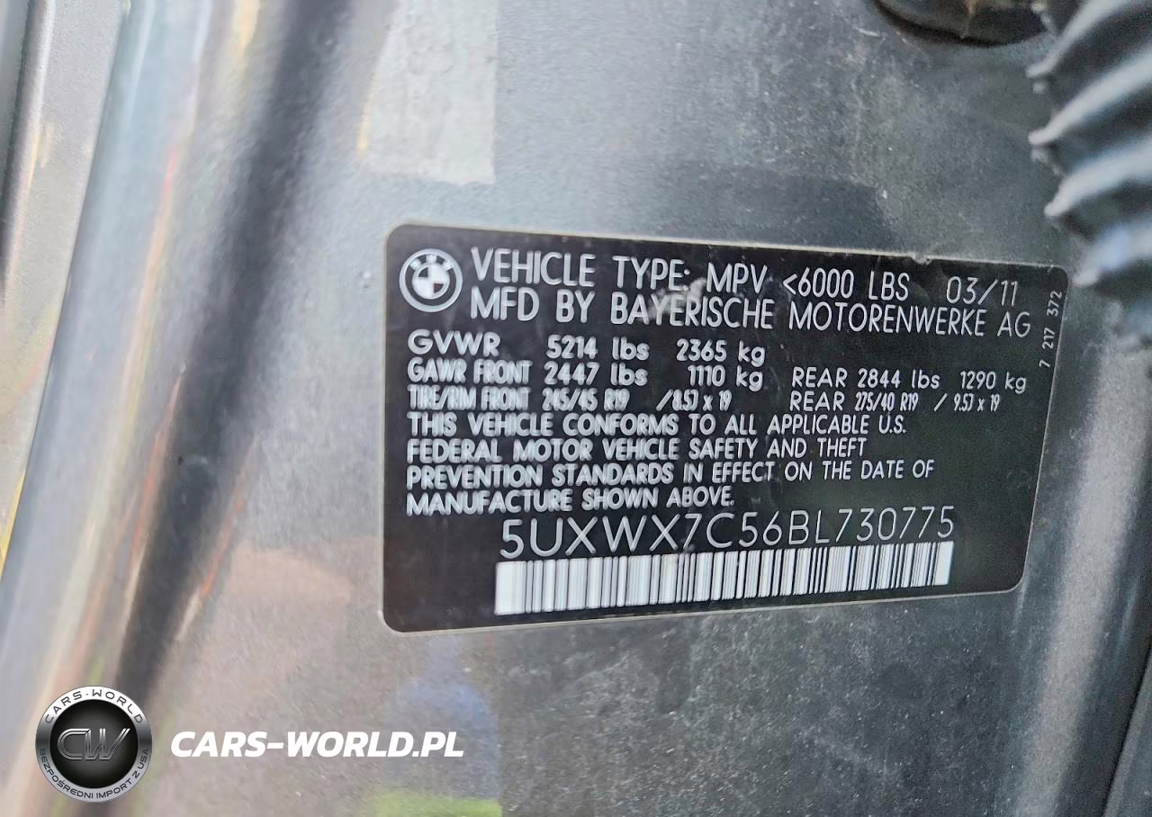 2011 BMW X3 xDrive35I VIN:5UXWX7C56BL730775 - 13