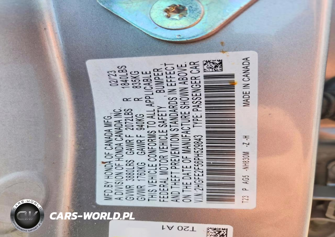 2023 Honda Civic Sport VIN:2HGFE2F56PH529843 - 12