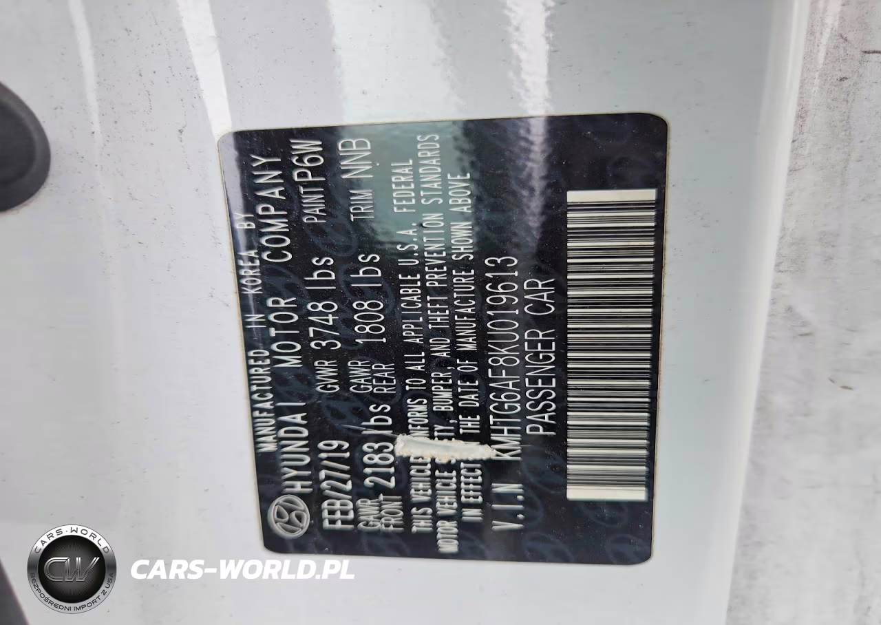 2019 Hyundai Veloster 2.0L VIN:KMHTG6AF8KU019613 - 12