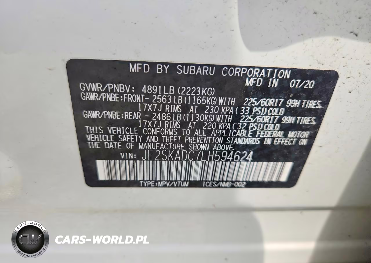 2020 Subaru Forester VIN:JF2SKADC7LH594624 - 14